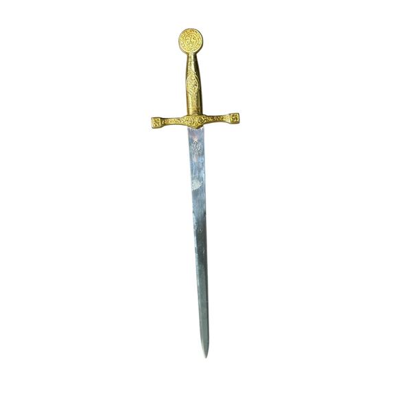 Vintage Letter Opener Made in Spain Sword Replica 10" Ornate Decorative Handle - Picture 2 of 8